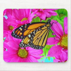 Tapis De Souris Fosson rose et papillon monarque
