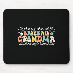 Tapis De Souris Fou Fier Toujours Loud Baseball Grand-mère Retro M