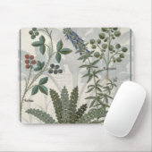 Tapis De Souris Fougères, mûres et fleurs (Avec souris)
