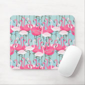 Tapis De Souris Foule De Flamants roses Rose Et Blanc (Avec souris)