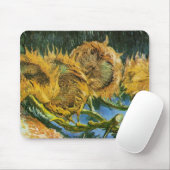Tapis De Souris Four Cut Sunflowers par Vincent van Gogh (Avec souris)