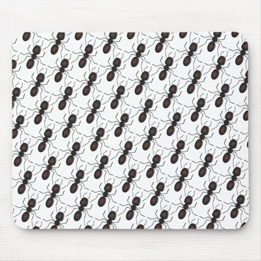 Tapis De Souris Fourmis Noires Sur Blanc (Devant)