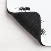 Tapis De Souris Fourmis noires sur fond blanc (Coin)