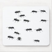 Tapis De Souris Fourmis noires sur fond blanc (Devant)
