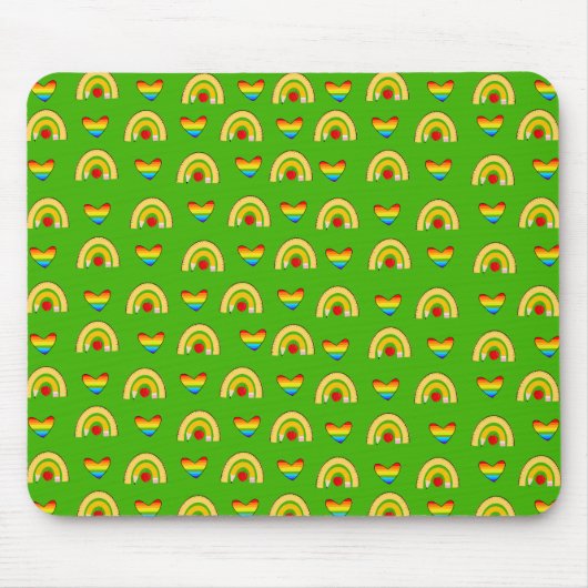Tapis De Souris Fournitures scolaires Motif avec coeur vert (Devant)