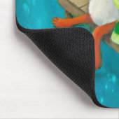 Tapis De Souris Fox amical et poulet mangeant des butées toriques (Coin)