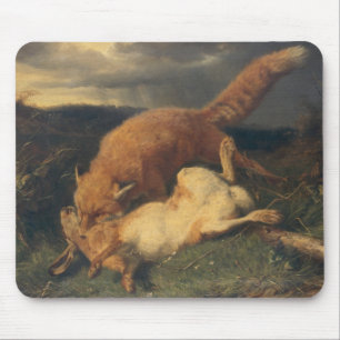 Tapis De Souris Fox et lièvres, 1866