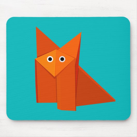 Tapis De Souris Fox mignon d'origami (Devant)