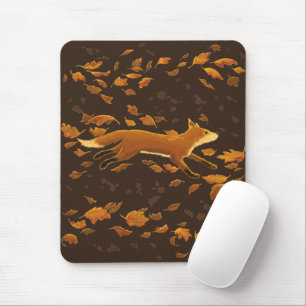 Tapis De Souris Fox Traversant L'Automne
