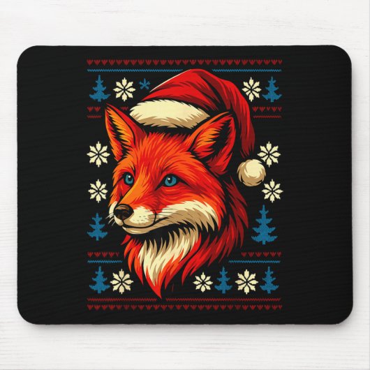 Tapis De Souris Fox Ugly Christmas Sweater (Devant)
