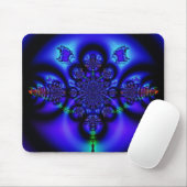 Tapis De Souris Fractal bleu brillant complexe (Avec souris)