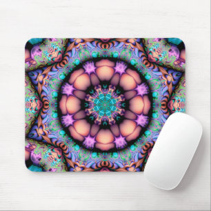 Tapis De Souris Fractal Mandala Floral Psychedelic