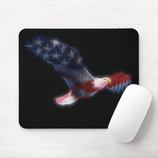 Tapis De Souris Fractal pygargue à tête blanche Patriotique Mousep (Avec souris)