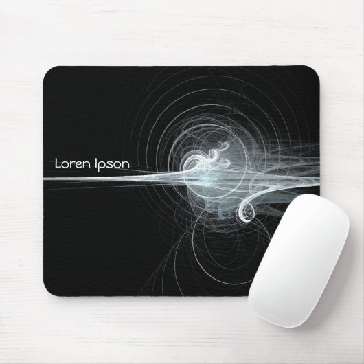 Tapis De Souris Fractal Swirl II - Noir (Avec souris)