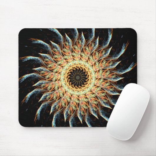 Tapis De Souris Fractal Tournesol Mousepad (Avec souris)