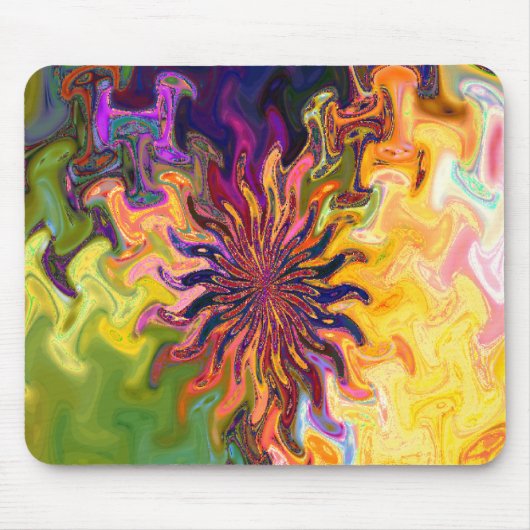 Tapis De Souris Fractale Abstraite Fleur Mousepad (Devant)