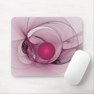 Tapis De Souris Fractale Balançant, Art Abstrait Moderne Rose de B
