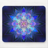 Tapis De Souris Fractale bleue de mandala de fleur (Devant)
