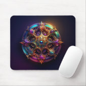 Tapis De Souris Fractale de fleur métallique (Avec souris)