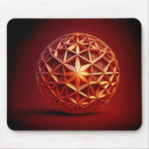 Tapis De Souris Fractale de gasket Sierpinski rouge