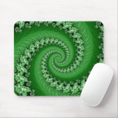 Tapis De Souris Fractale double Mousepad en spirale vert (Avec souris)