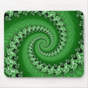 Tapis De Souris Fractale double Mousepad en spirale vert