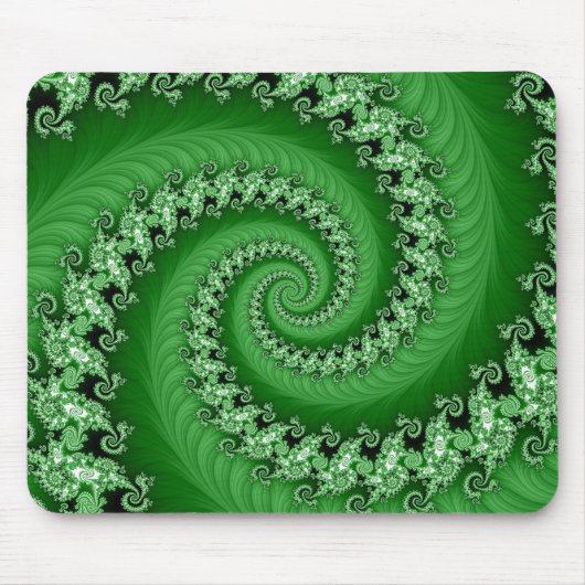 Tapis De Souris Fractale double Mousepad en spirale vert (Devant)
