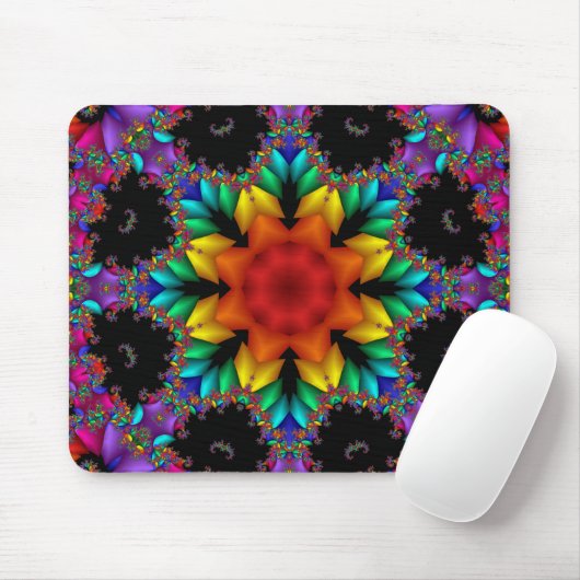 Tapis De Souris Fractale florale (Avec souris)