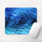 Tapis De Souris Fractale Mousepad bleu de marbre (Avec souris)