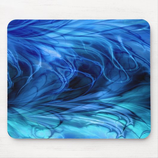 Tapis De Souris Fractale Mousepad bleu de marbre (Devant)