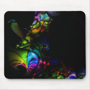 Tapis De Souris Fractale Mousepad d'arc-en-ciel d'oiseau