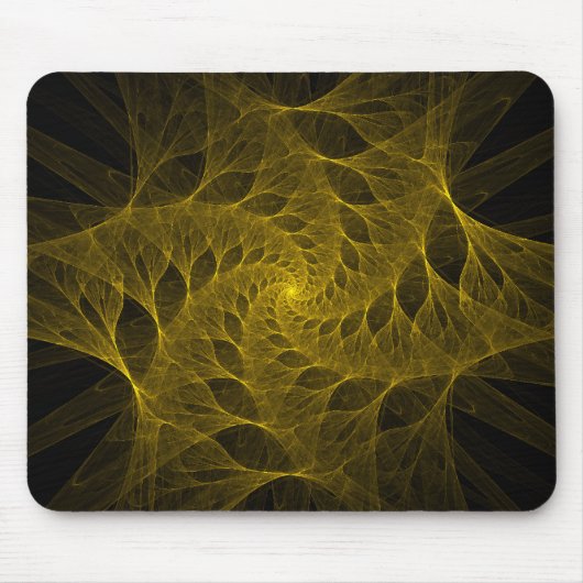 Tapis De Souris Fractale Mousepad en spirale jaune (Devant)