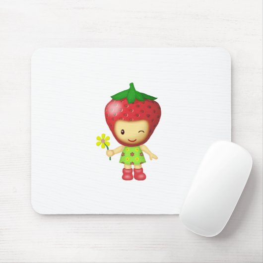 Tapis de souris - fraise (Avec souris)