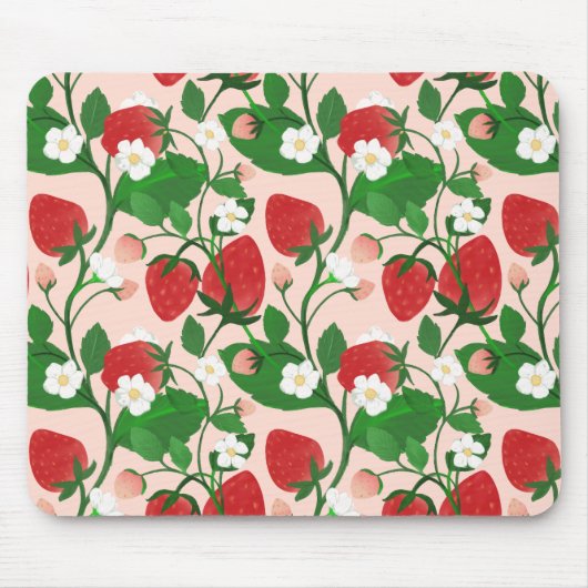 Tapis De Souris Fraise d'été en rose (Devant)
