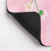 Tapis De Souris Fraise et Fleurs sur rose (Coin)