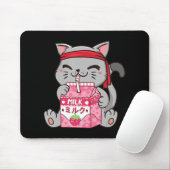 Tapis De Souris Fraise Shake fraise Lait Chat Kawaii Neko A (Avec souris)