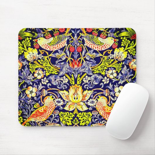 Tapis De Souris Fraise Thief Oiseaux William Morris (Avec souris)