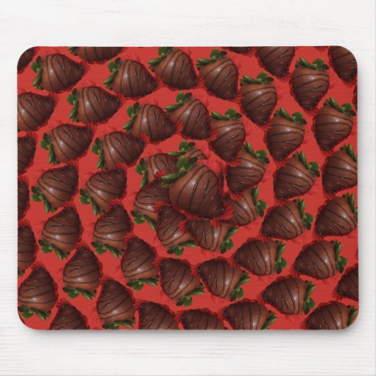 Tapis De Souris Fraises couvertes de chocolat (Devant)