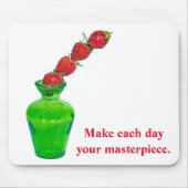 Tapis De Souris Fraises empilées avec devis (Devant)