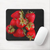 Tapis De Souris Fraises sur Mousepad noir (Avec souris)
