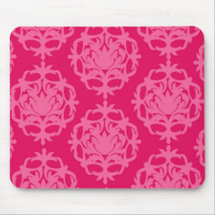 Tapis De Souris Framboise et damas rose