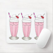 Tapis De Souris Framboise rose Shake Crème glacée Milkshake Foin (Avec souris)