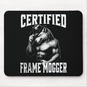 Tapis De Souris Frame mogging - loup alpha cringe drôle