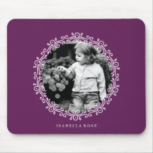 Tapis De Souris Frame photo couleur violet foncé
