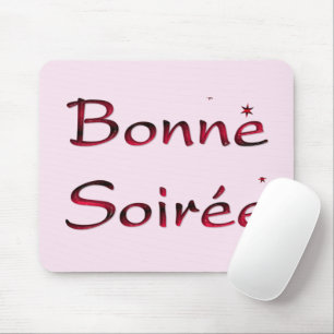 Tapis De Souris Français : Carte de souris Bonne Soiree