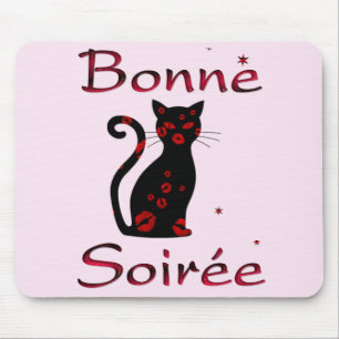 Tapis De Souris Français : Carte de souris Bonne Soiree