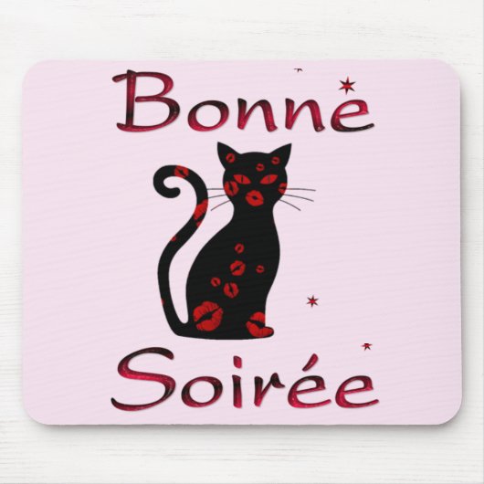 Tapis De Souris Français : Carte de souris Bonne Soiree (Devant)