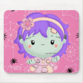 Tapis De Souris Frankie the Fabric Monster Pink Spiderweb Mouse Pa (Devant)