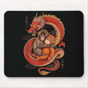Tapis De Souris Frappez le singe esthétique japonais dragon tokyo