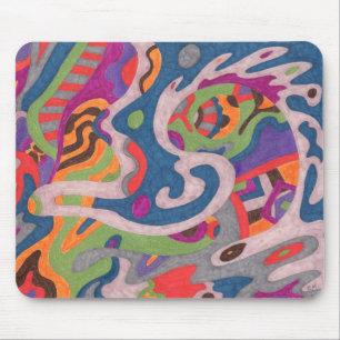 Tapis De Souris "Fred the Cosmic Worm" Art Abstrait